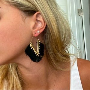 BLACK AND GOLD THREADED EARRINGS